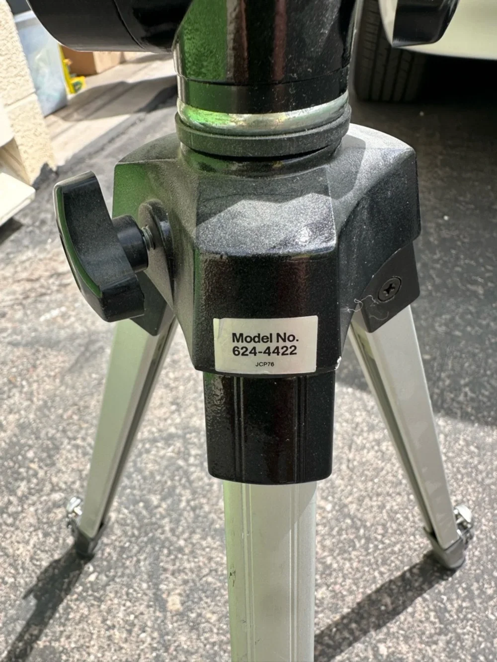 Portable Black and Silver Camera Tripod with Adjustable Pan Head